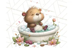Whimsical Capybara Clip Art PNG for Cozy Hygge Prints Product Image 5