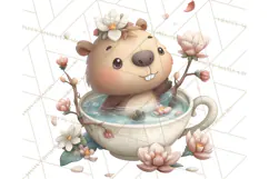 Whimsical Capybara Clip Art PNG for Cozy Hygge Prints Product Image 2