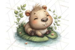 Whimsical Capybara Clip Art PNG for Cozy Hygge Prints Product Image 3