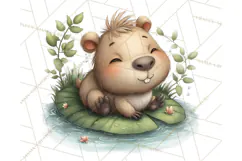Whimsical Capybara Clip Art PNG for Cozy Hygge Prints Product Image 3