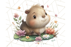 Whimsical Capybara Clip Art PNG for Cozy Hygge Prints Product Image 4