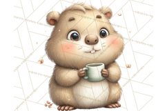 Whimsical Capybara Clip Art PNG for Cozy Hygge Prints Product Image 5