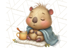 Whimsical Capybara Clip Art PNG for Cozy Hygge Prints Product Image 2