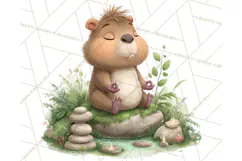 Whimsical Capybara Clip Art PNG for Cozy Hygge Prints Product Image 4
