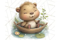 Whimsical Capybara Clip Art PNG for Cozy Hygge Prints Product Image 4