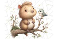 Whimsical Capybara Clip Art PNG for Cozy Hygge Prints Product Image 5