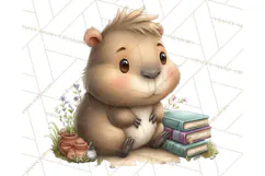 Whimsical Capybara Clip Art PNG for Cozy Hygge Prints Product Image 3