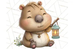 Whimsical Capybara Clip Art PNG for Cozy Hygge Prints Product Image 5