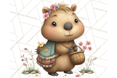 Whimsical Capybara Clip Art PNG for Cozy Hygge Prints Product Image 2