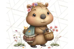 Whimsical Capybara Clip Art PNG for Cozy Hygge Prints Product Image 2