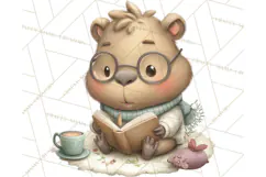 Whimsical Capybara Clip Art PNG for Cozy Hygge Prints Product Image 4