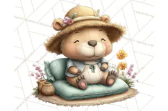Whimsical Capybara Clip Art PNG for Cozy Hygge Prints Product Image 5