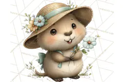Whimsical Capybara Clip Art PNG for Cozy Hygge Prints Product Image 4