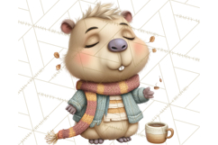 Whimsical Capybara Clip Art PNG for Cozy Hygge Prints Product Image 3