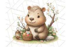 Whimsical Capybara Clip Art PNG for Cozy Hygge Prints Product Image 2