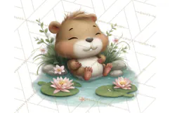 Whimsical Capybara Clip Art PNG for Cozy Hygge Prints Product Image 3