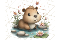 Whimsical Capybara Clip Art PNG for Cozy Hygge Prints Product Image 5