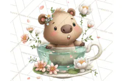 Whimsical Capybara Clip Art PNG for Cozy Hygge Prints Product Image 2