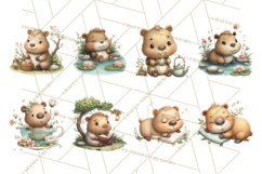Whimsical Capybara Clip Art PNG for Cozy Hygge Prints Product Image 6