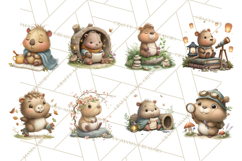 Whimsical Capybara Clip Art PNG for Cozy Hygge Prints Product Image 5