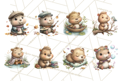 Whimsical Capybara Clip Art PNG for Cozy Hygge Prints Product Image 8