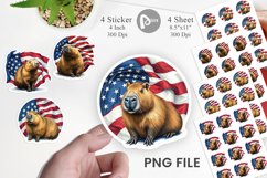 Capybara 4th of July Sticker Product Image 1