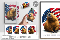 Digital Paper Capybara 4th of July Product Image 1