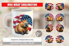 Mug Wrap Capybara 4th of July Product Image 1