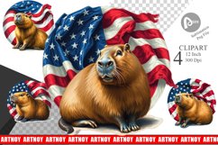 Capybara 4th of July Clipart Product Image 1