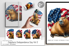 Digital Paper Capybara 4th of July Product Image 1