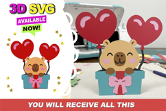 Love Capybara 3D SVG Product Image 1