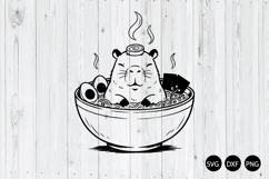 Capybara Ramen SVG, Kawaii Capybara SVG, Funny Foodie Animal Product Image 1
