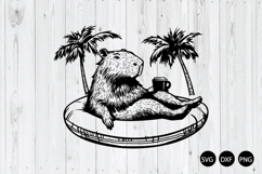 Capybara Relaxing on Pool Float SVG, Capybara SVG Product Image 1