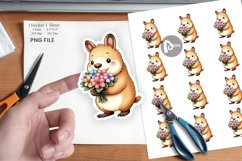 Capybara Spring Bouquet Sticker Product Image 1