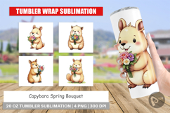 Tumbler Capybara Spring Bouquet Product Image 1