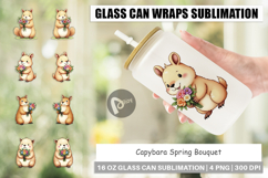 Glass Can Capybara Spring Bouquet Product Image 1