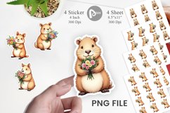Capybara Spring Bouquet Sticker Product Image 1