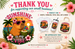 Sunshine Is My Vibe Capybara PNG, Tropical Summerpng Product Image 5