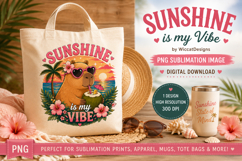 Sunshine Is My Vibe Capybara PNG, Tropical Summerpng Product Image 3