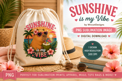 Sunshine Is My Vibe Capybara PNG, Tropical Summerpng Product Image 4
