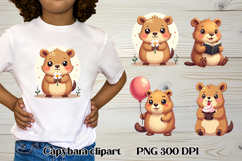 Cute Capybara Animal Clipart PNG design Product Image 1