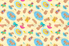 Summer Capybara Seamless Pattern Product Image 1