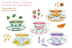 Capybara Tea Party Watercolor Digital Clipart Set Product Image 3