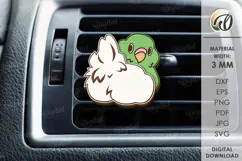 Car air freshener Laser Cut. Parrot SVG Product Image 1