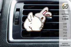 Car air freshener Laser Cut. Bunny SVG Product Image 1