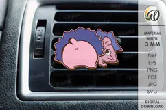 Car air freshener Laser Cut. Hedgehog SVG Product Image 1