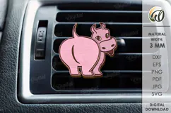 Car air freshener Laser Cut. Hippo SVG Product Image 1