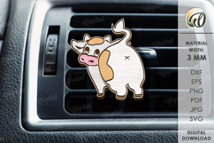 Car air freshener Laser Cut. Cow SVG Product Image 1