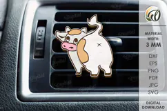 Car air freshener Laser Cut. Cow SVG Product Image 1