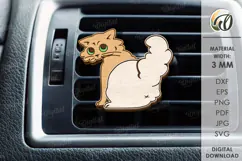 Car air freshener Laser Cut. Cat SVG Product Image 1
